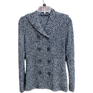 Effeci Cardigan hoodie, double breasted knit, charcoal, size Medium